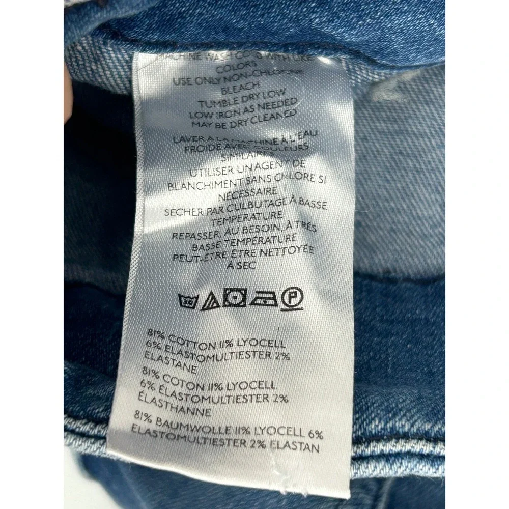 Maeve Anthropologie The Colette Wide Leg Crop Jeans Blue Medium Wash Size 28 - Picture 7 of 8